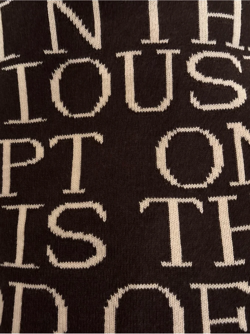 Barnes & Noble Throw Blanket Literary Quotes Classic Books Brown/Ivory